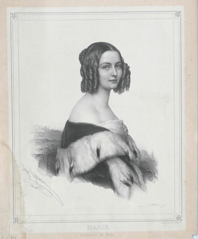Księżniczka Badenii Maria (druk) autorstwa Artist Unknown