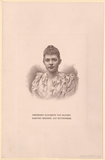 Księżniczka Bawarii Elżbieta (druk) autorstwa Artist Unknown