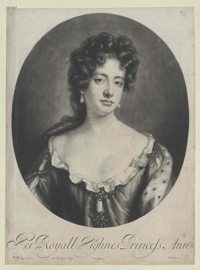 Królowa Anglii Anna (druk) autorstwa Artist Unknown