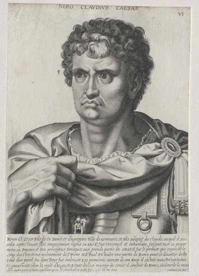 Cesarz rzymski Neron (druk) autorstwa Artist Unknown