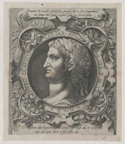 Cesarz rzymski Neron (druk) autorstwa Artist Unknown