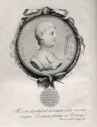 SALLUST (86-35 P.N.E.). Rzymski historyk. Rycina. autorstwa Artist Unknown