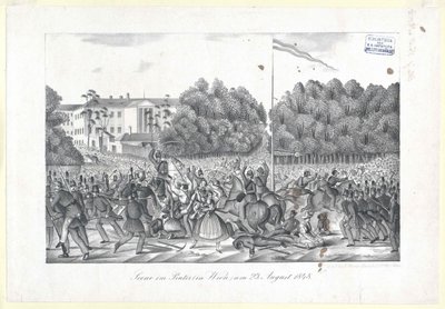 Scena na Praterze (w Wiedniu) 23. sierpnia 1848 r. autorstwa Artist Unknown