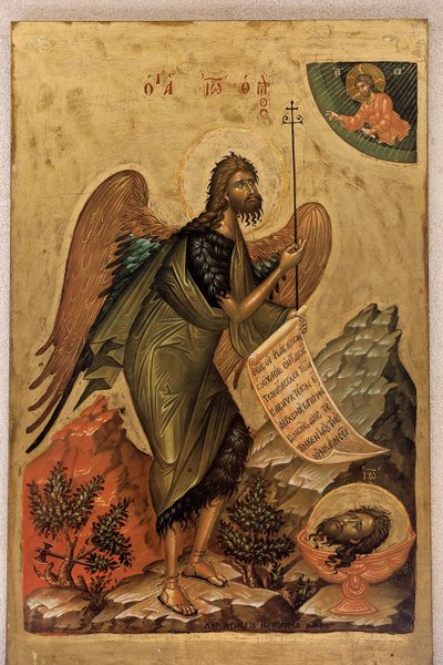 Święty Jan Chrzciciel. Grecki kościół prawosławny St Elie, Rabieh, 2022 r. (zdjęcie) autorstwa Artist Unknown
