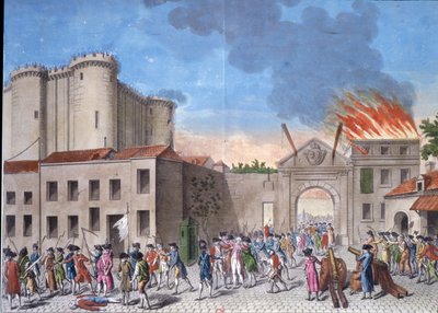 Szturm tłumu na Bastylię 14 lipca 1789 r. podczas rewolucji francuskiej autorstwa Artist Unknown