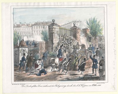 Linia Lerchenfelder podczas oblężenia przez wojska k. k. w październiku 1848 r. autorstwa Artist Unknown