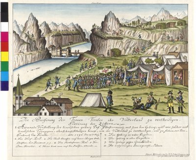 Entuzjazm wiernych Tyrolczyków w obronie ojczyzny - Przełęcz Finstermuenz autorstwa Artist Unknown