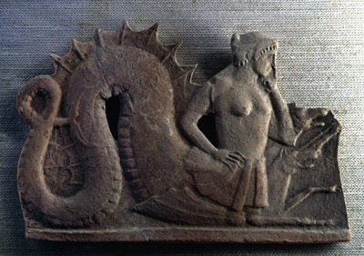 Bajeczny potwór Scylla, który wraz z Charybdą strzegł Cieśniny Mesyńskiej. Musee du Louvre, Paryż. autorstwa Artist Unknown