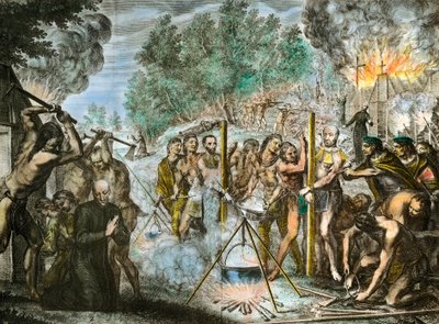 Męczennik kapłanów wśród Indian Ameryki w lutym 1646 r. autorstwa Artist Unknown