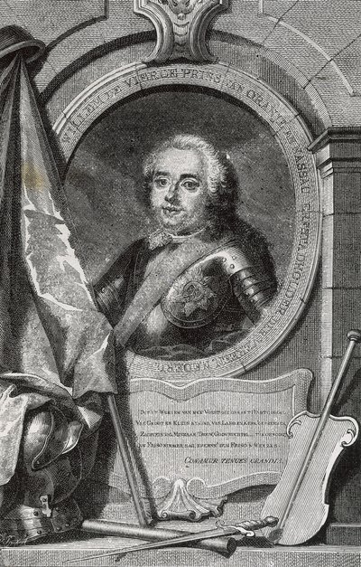 WILHELM IV (1711-1751). Pierwszy dziedziczny władca Niderlandów. Rycina. autorstwa Artist Unknown
