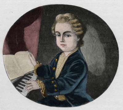 Wolfgang Amadeus MOZART Austriacki kompozytor w wieku 7 lat autorstwa Artist Unknown
