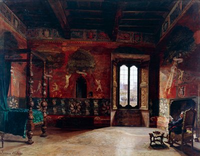 Wnętrze, Arturo Ferrari (1861-1932), olej na płótnie autorstwa Arturo Ferrari