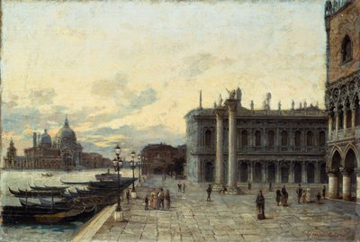 Plac Świętego Marka w Wenecji, Arturo Ferrari (1861-1932), olej na płótnie, 32,5x48 cm autorstwa Arturo Ferrari