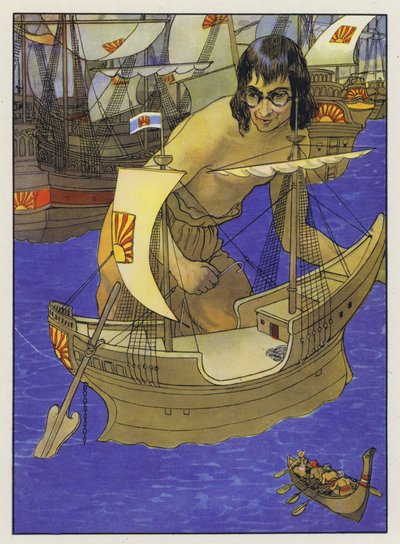 Ilustracja do Podróży Guliwera autorstwa Jonathana Swifta autorstwa Artus Scheiner