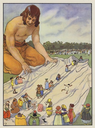 Ilustracja do Podróży Guliwera autorstwa Jonathana Swifta autorstwa Artus Scheiner