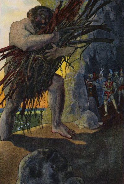 Odyseusz i jego towarzysze w jaskini Cyklopa Polifema autorstwa Artus Scheiner