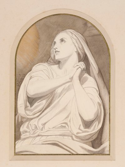Maria Magdalena w ekstazie, ok. 1858 (ołówek, kredka, akwarela, tusz i pranie na papierze) autorstwa Ary Scheffer