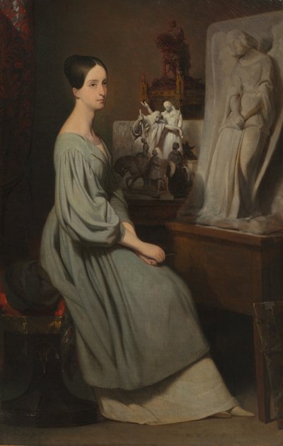 Księżniczka Marie dOrléans w swojej pracowni, c. 1838. autorstwa Ary Scheffer