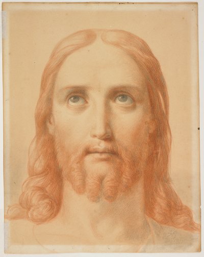 Szkic do obrazu „Christus Consolator” (strona przednia); Szkic kobiecej głowy z profilu (strona tylna) autorstwa Ary Scheffer