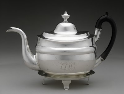 Czajniczek z pokrywką i podstawką, ok. 1798-1812 (srebro) autorstwa Asa Whitney