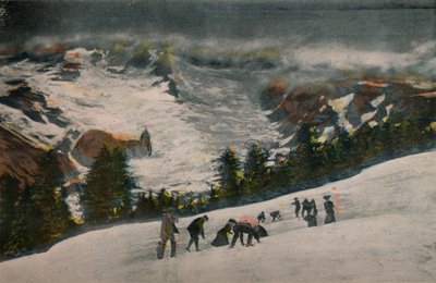 Snowballing w Paradise Valley w środku lata, Park Narodowy Mount Rainier, ok. 1916 r. autorstwa Asahel Curtis