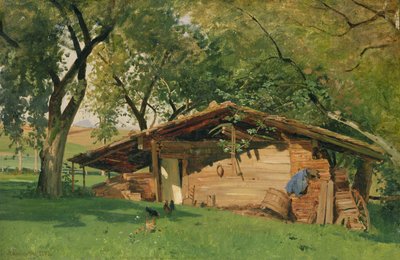 Chata w Chiemsee, 1872 (olej na karcie) autorstwa Ascan Lutteroth