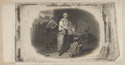 Winieta banknotu z kowalem i kuźnią, ca. 1824-37. autorstwa Asher Brown Durand.