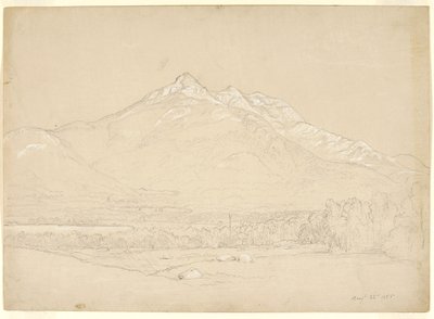 Mount Chocorua, New Hampshire, 1855 (grafitowo-biały gwasz na przygotowanym beżowym papierze) autorstwa Asher Brown Durand