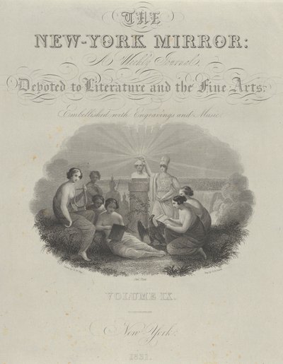 Strona tytułowa: The New York Mirror, A Weekly Journal, Poświęcony literaturze i sztukom pięknym..., 1831. autorstwa Asher Brown Durand