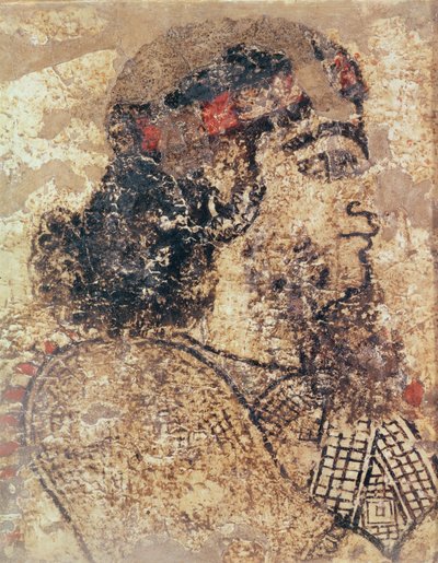 Głowa brodatego mężczyzny z Tell-Ahmar w Syrii autorstwa Assyrian