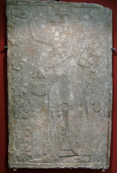 Płaskorzeźba z pałacu Aszurnasirpala II w Kalhu, Nimrud, IX wiek p.n.e. autorstwa Assyrian Art.