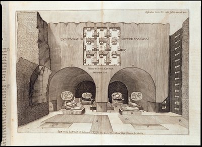 Wnętrze piramidy - w „”Sphynx mystagoga”” Athanase Kircher autorstwa Athanasius Kircher