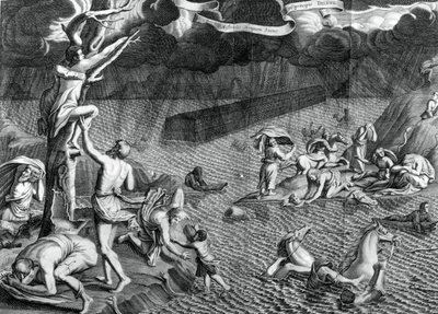 Scena potopu, 1675 autorstwa Athanasius Kircher