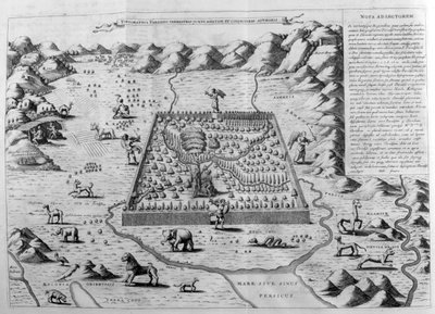 Ziemski raj, 1675 autorstwa Athanasius Kircher
