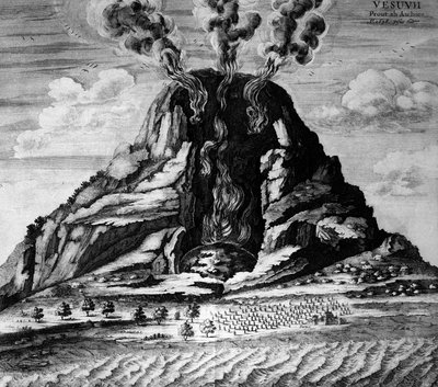 Wulkan Wezuwiusza – w „”The Underground World”” Athanasi Kircheri autorstwa Athanasius Kircher