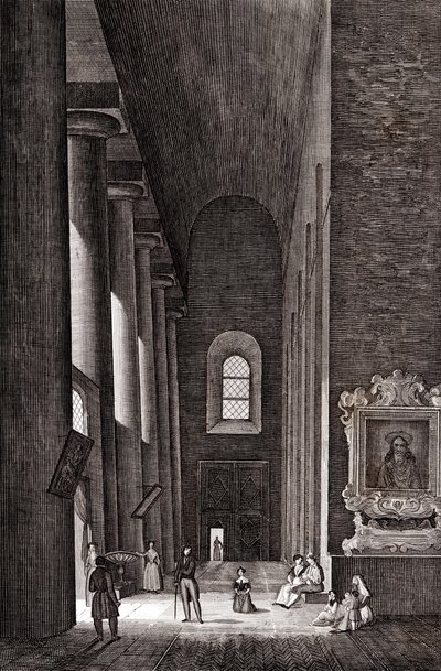 Nawa boczna katedry Nativita di Maria Santissima w Syrakuzach, Sycylia, Włochy, miedzioryt, ok. 19x29 cm autorstwa Attilio Zuccagni Orlandini