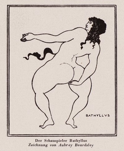 Bathyllus , rzymski tancerz i wykonawca pantomimy (piórem i atramentem) autorstwa Aubrey (after) Beardsley