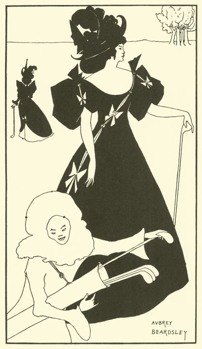 Projekt karty golfowej (litografia) autorstwa Aubrey (after) Beardsley