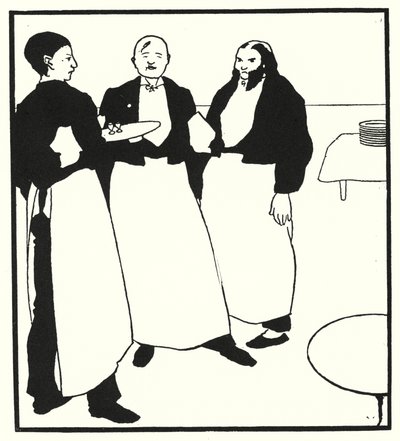 Cafe Boys (grawerowanie) autorstwa Aubrey (after) Beardsley