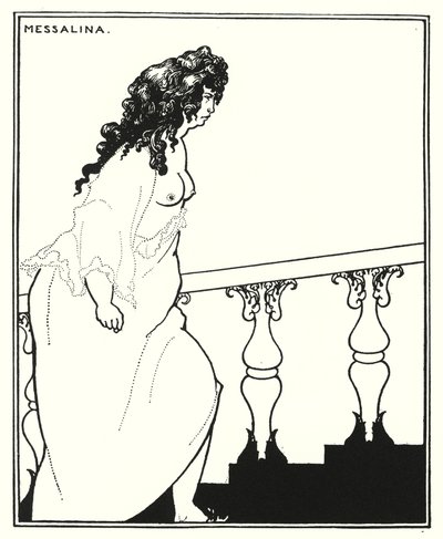 Messalina powracająca z kąpieli (grawerunek) autorstwa Aubrey (after) Beardsley
