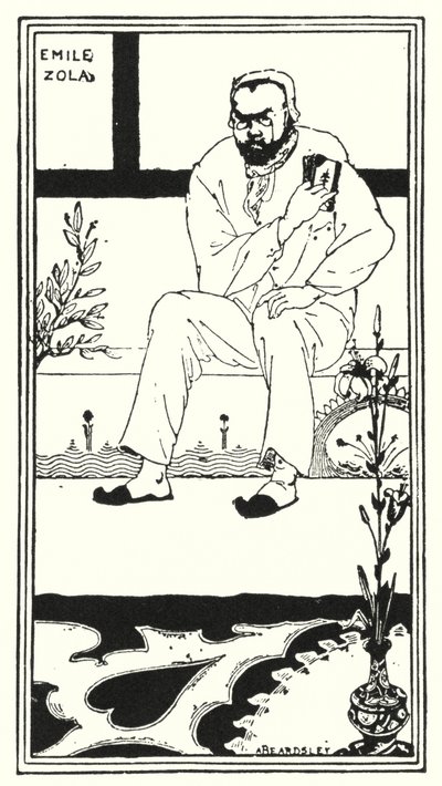 Portret Emila Zoli (rycina) autorstwa Aubrey (after) Beardsley