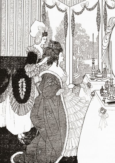 Toaleta według Aubreya Beardsleya. Od ilustrowanej historii moralnej od średniowiecza do współczesności autorstwa Eduarda Fuchsa, opublikowanej w 1909 r. autorstwa Aubrey (after) Beardsley