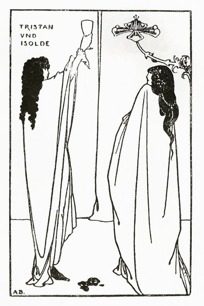 Powtórka Tristana i Izoldy, ilustracja z „Savoy”, 1896 autorstwa Aubrey Beardsley