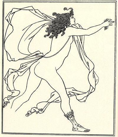 Apollo ściga Daphne, 1896 autorstwa Aubrey Beardsley