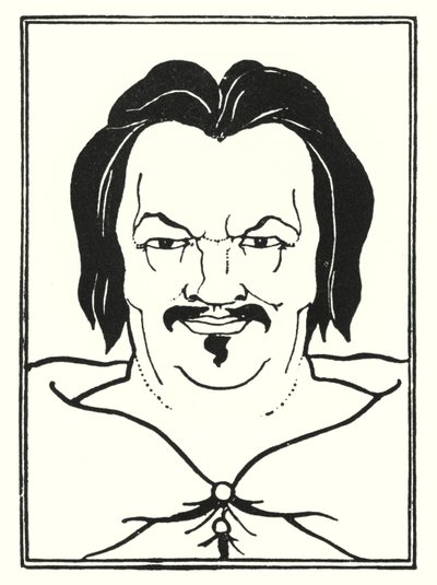 Projekt okładki, z boku autorstwa Aubrey Beardsley