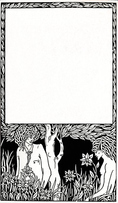 Projekt strony tytułowej dokumentów pogańskich, 1893, 1914 autorstwa Aubrey Beardsley