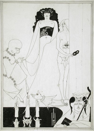 Wejdź do Herodiady. Ilustracja do Salome autorstwa Oscara Wildea autorstwa Aubrey Beardsley