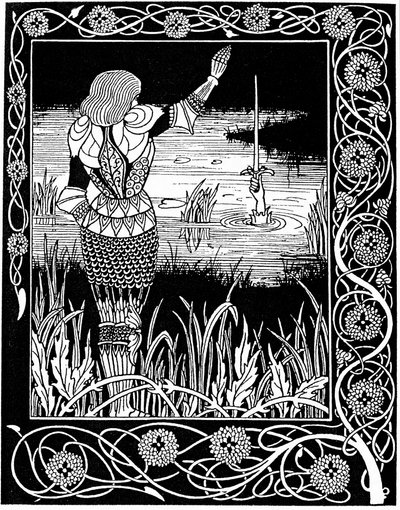 Excalibur odzyskany przez Panią Jeziora, 1893 autorstwa Aubrey Beardsley