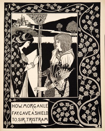 Jak Morgan Le Fay podarowała tarczę Sir Tristramowi autorstwa Aubrey Beardsley