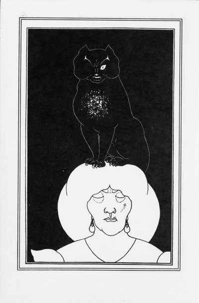 Ilustracja do opowiadania Czarny kot autorstwa Edgara Allana Poe, 1894-1895 autorstwa Aubrey Beardsley
